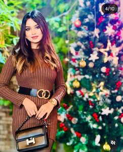 Brown Ribbed Knit Mini Dress For Winter