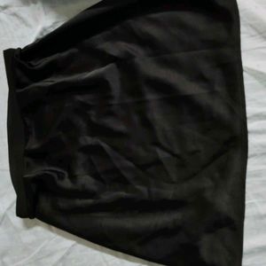 Black Slit A line Skirt