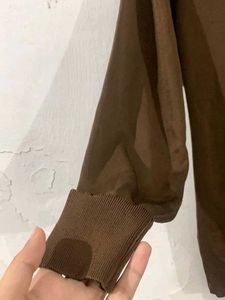 Aesthetic Brown Top With Collar
