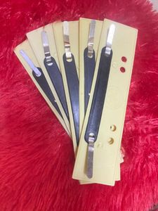 Vintage Yellow File Fasteners - Set of 5