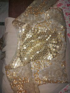 SGolden Sequinns - Embroidery Full Sleeves Gown