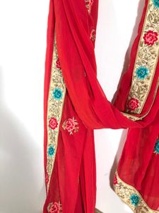 Cream Embroided Lehenga Choli Set (Women’s)