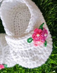 Crochet baby Girl White Shoes