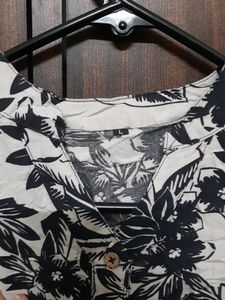 Black Floral Buttondown Shirt