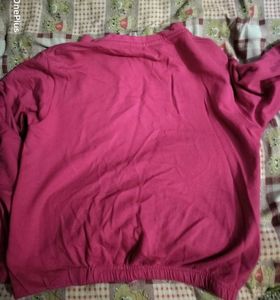 pink Crop Sweatshirt For Women