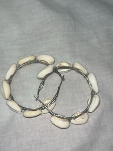 Cowrie Shell Hoop Earrings