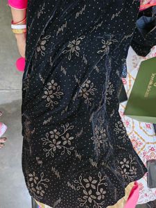 Black Velvet Lehenga Embellished Design