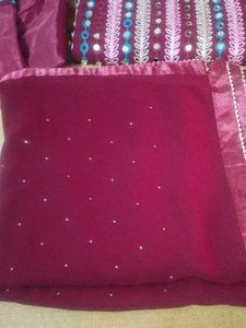 beautiful festive mirror work suit