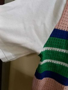 Striped Cropped Cardigan Tee