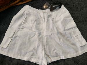 White Casual Shorts