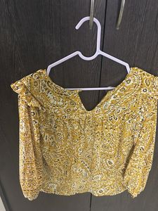 Mustard Paisley Print Top
