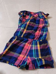 Cute Plaid Girls Romper