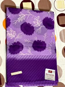 Purple Floral Print Saree