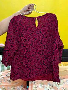 Elegant Lace Top Maroon