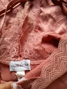 Satin Lace Trim Night Top
