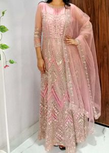Elegant &amp; Most Gorgeous  Pink padded Ethnic Gown