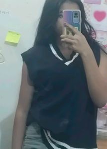 Cute korean Black vest