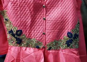 Pink Embroidered Party Dress
