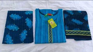 Blue Printed Salwar Kameez Suit