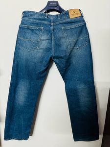 Blue Branded Straight Jeans