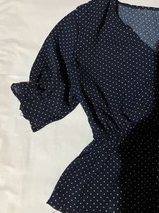 Nay Blue Polka Dot Blouse
