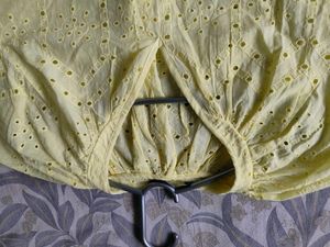 Yellow Eyelet top