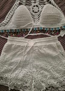 Crochet Top &amp; Shorts Set