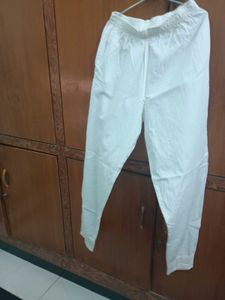 cream pink work kurta set
