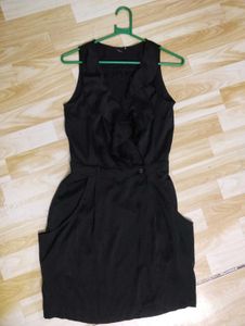 Wrap-on Satin Black One Piece