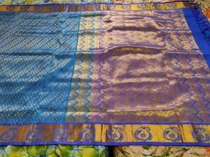 Blue &amp; Gold Saree