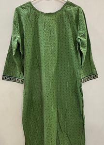 Green Printed Kurta Set