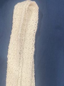 Handmade Crocheted Skinny Scarf - white