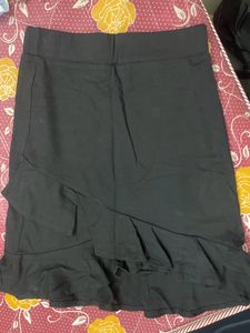 Black Ruffled Mini Skirt