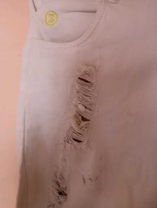 White Denim Rough Style Jeans Excellent Condition.