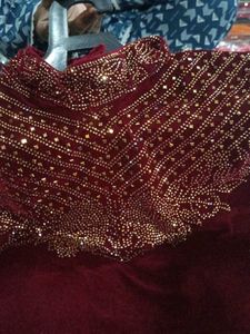 Embroidered Velvet Blouse