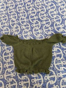 Olive Green Knit Top