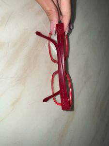 Aesthetic Cherry Red Fossil Spectacle Frame