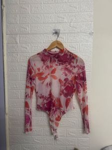 Floral Mesh Top