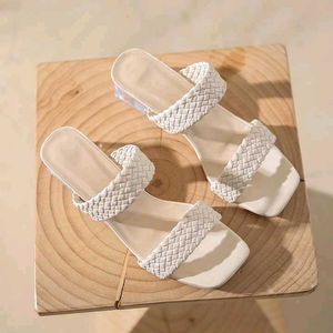 Pinterest White Woven Block Heels