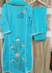 Cotton Schiffli Suit Set