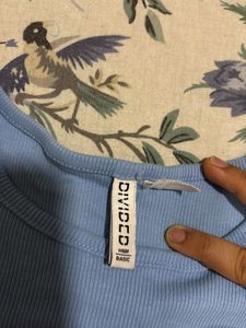 Light Blue Ribbed Crop Top