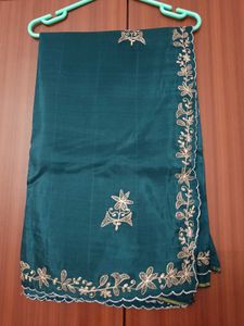 Peacock Blue Soft Silk Saree