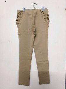 Heavy Material Beige Colour Jeggings