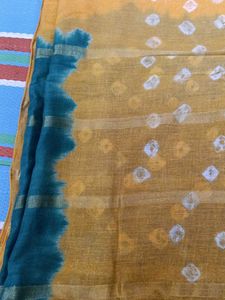 Bandhani Dupatta - Green &amp; Yellow