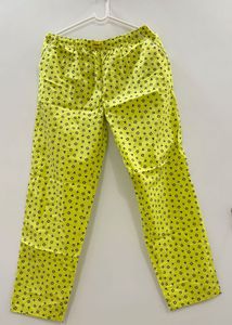 Unisex Neon Yellow Printed Lounge Pants
