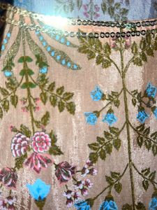 W Gold &amp; Peach Ethnic Maxi Dress