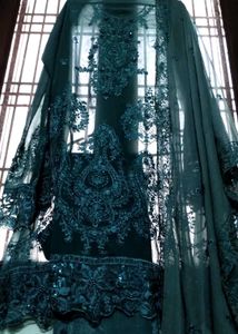 New Teal Blue Heavy Embroidered Kurta Set