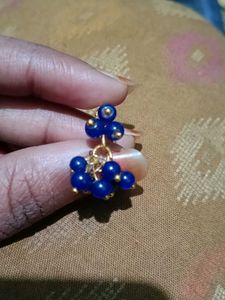 Blue Little Stoned Earrings