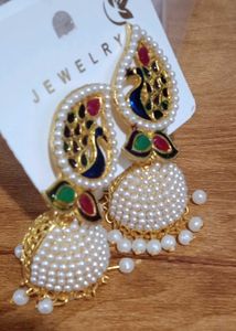 Peacock Jhumka Earrings