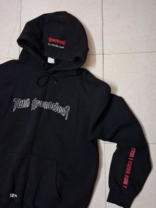 Black Graphic Print Hoodie